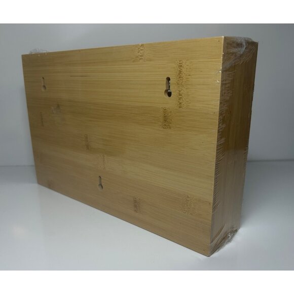 New Bamboo Plastic Wrap Wax Paper Foil Dispenser Organizer Cutter by Corvanta - Picture 4 of 7